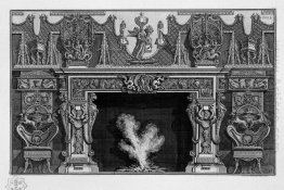 Fireplace With A Frieze Of Armor Heron In A Shell At The Center