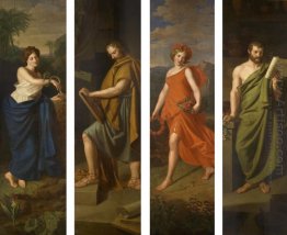 Four shop signs (Hygieia, Hippocrates, Galen and Fauna) for the