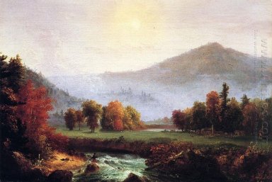 Morning Mist Meningkatnya Di Plymouth New Hampshire 1830
