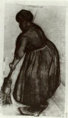 Mujer campesina con la escoba 1885 1