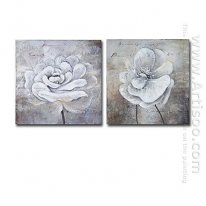 Hand-painted Floral Oil Painting - Set of 2