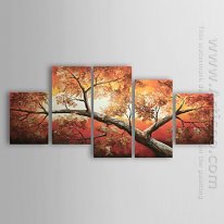 Handgeschilderde Landschap olieverfschilderij - Set van 5