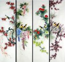 Birds & Flowers-FourInOne - Pintura Chinesa