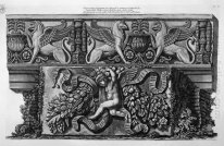 Frieze Hippogriffs Antike Marmor in den Hof des Palastes
