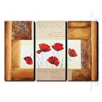 Tangan-Dicat Floral Oil Painting - Set Of 3