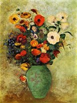 Bouquet de fleurs dans un vase vert