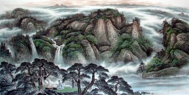 Waterfall - Lukisan Cina