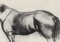 Skiss för målningen Bada den röda hästen 1912