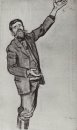 Agitatore uomo con il braccio alzato 1906