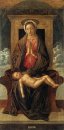 Madonna Enthroned Acariciando al niño dormido 1475