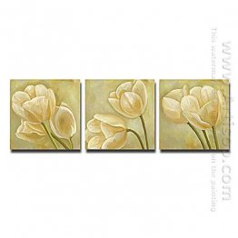 Hand-painted Floral Oil Painting - Set of 3