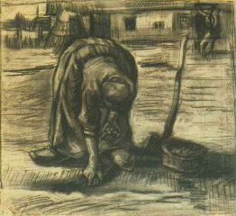 Peasant Woman Planting Potatoes 1885