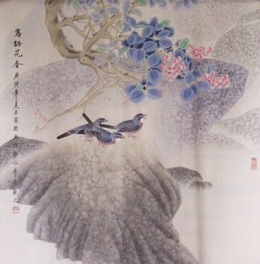 Oiseaux et fleurs - Peinture chinoise