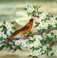 Pear & Birds - Pittura cinese