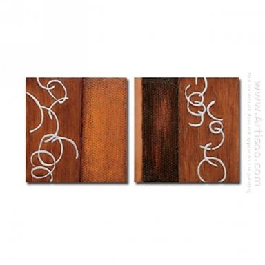 Hand-painted Abstract Oil Painting - Set of 2