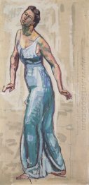 Border Woman Figure In Blue Gwand 1915