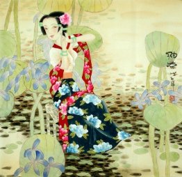 Mooie Dame - Chinees schilderij Mooie Dame - Chinees schilderij