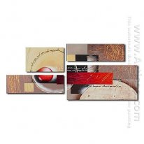 Hand-painted Abstract Oil Painting - Set of 4