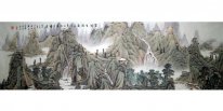 Berg und Wasserfall - Chinesische Malerei