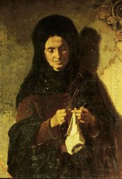 Woman knitting