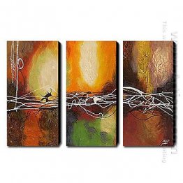 Hand-painted Abstract Oil Painting - Set of 3