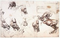 Study Of Horses For The Battle Of Anghiari