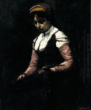 Ragazza con mandolino 1865