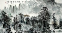 A village on the hill - Chinese Painting