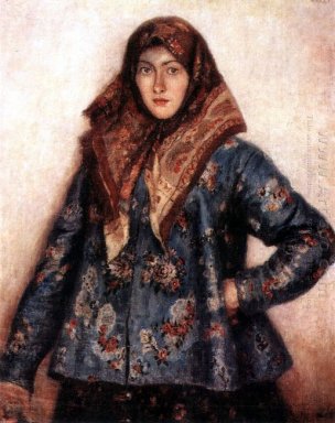 Portrait De L T Matorina Cosaque Woman 1892