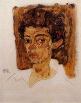 autorretrato con el fondo marrón 1912