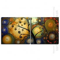 Hand-painted Abstract Oil Painting - Set of 2