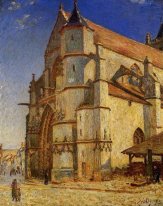 l'église de Moret au soleil du matin 1893
