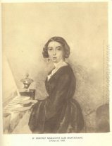 Portrait of the unknown woman near piano