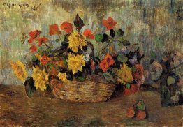 nasturtiums dahlias in a basket 1884