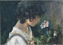 Fille italienne avec des fleurs 1886