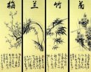 Plum, Anggrek, Bambu, Krisan-Fourinone - Lukisan Cina