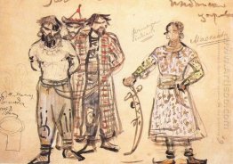 Captured Pechenegs Costume Design For The Opera Rogneda 1896