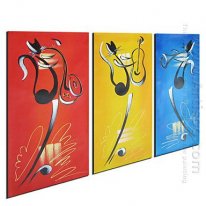 Handgeschilderde Dieren olieverfschilderij - Set van 3