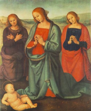 Madonna avec des saints adorant l\'enfant