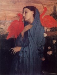 woman on a terrace young woman and ibis 1857