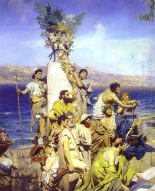 PhrynȦ , op de Poseidon\'s celebration in Eleusis (detail)