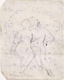 Sketch For Satan Watching The Endearments Of Adam And Eve