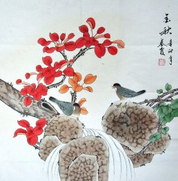 Birds&Red Leaves - Chinese Painting