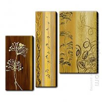 Tangan-Dicat Floral Oil Painting - Set Of 3