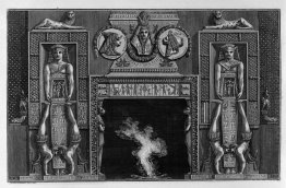 Egyptian Style Fireplace Two On Each Side Jugglers Spilled On Th