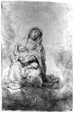 Madonna y niño en las nubes 1641