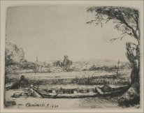 Landscape With A Canal And Large Boat 1650