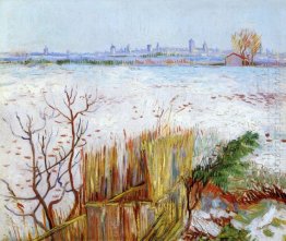 Snowy Landscape With Arles In The Background 1888 1