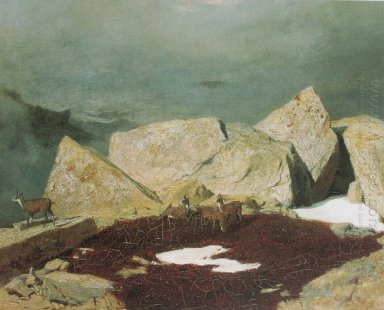 altas montañas con gamuzas 1849