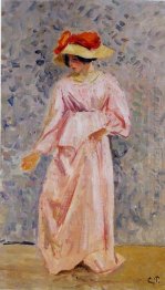 portrait of jeanne in a pink robe